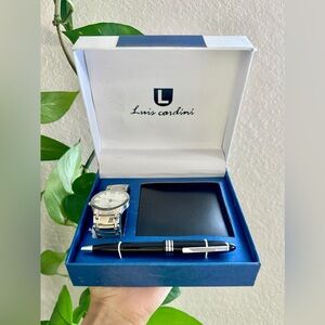 Luis Cardini Watch, Wallet, and Pen Giftbox Set NIB